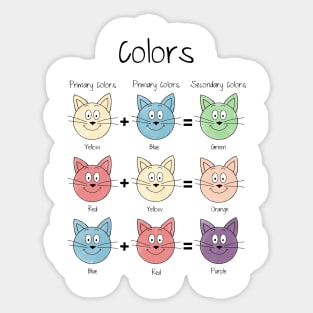 Color theory in cats, primary and secondary colors Sticker